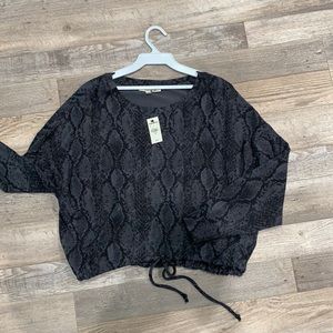 Express Snake Print Long Sleeve Waist Cinch